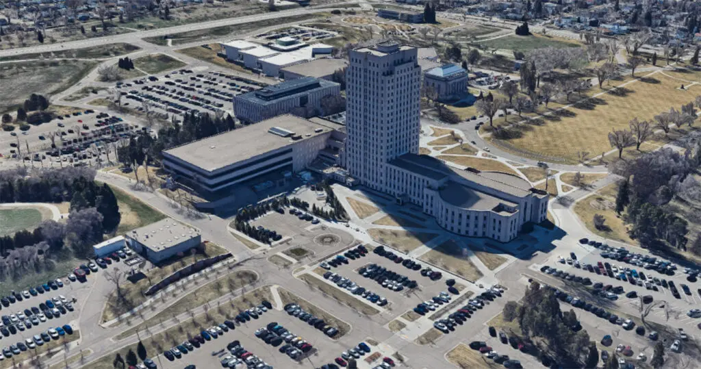 View-of-North-Dakota-State-Capitol-on-Bismarck-ND