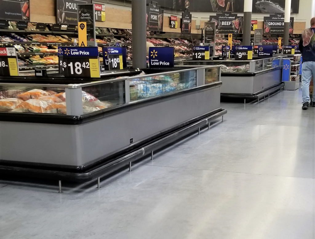 Retail store with polished and level concrete floors preventing potential hazards for customers