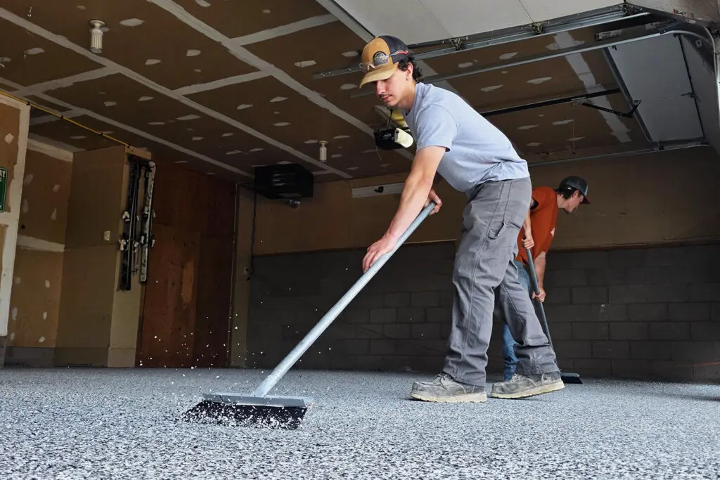 Flake Coating Installation on Concrete Floor